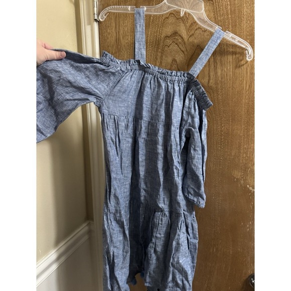 Vineyard Vines Womens Linen Chambray Tiered Tassel Dress/Coverup Size XS Carbon - Picture 7 of 10